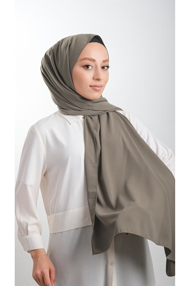 Dark Mink Plain Classic Shawl Medina Silk Plain 202103_38