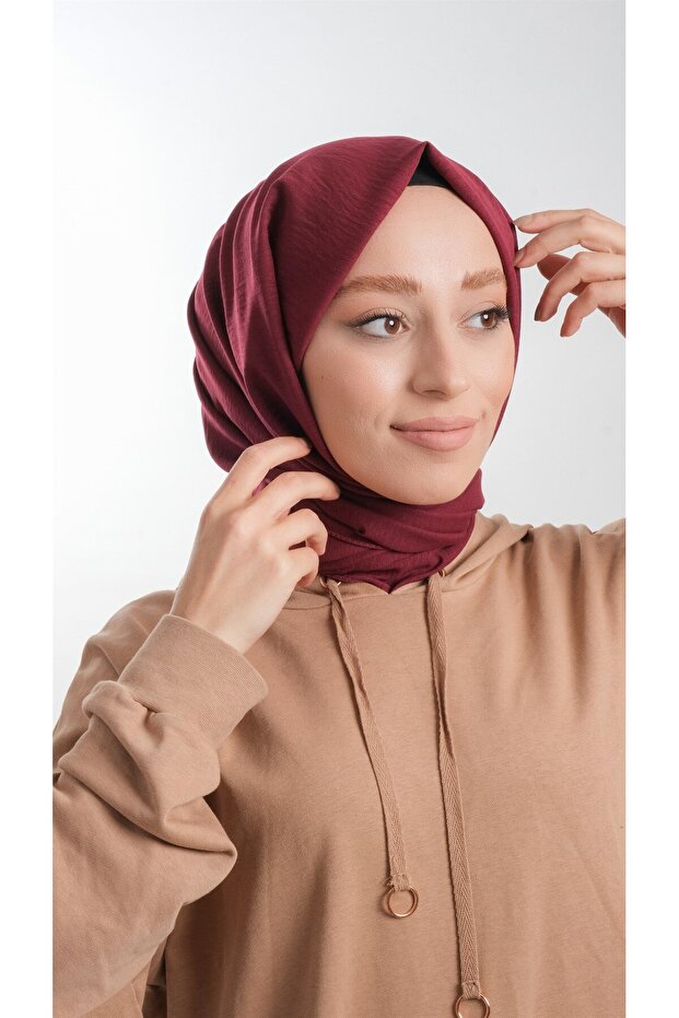 Claret Red Plain Classic Shawl Cotton Jazz Plain202105_16