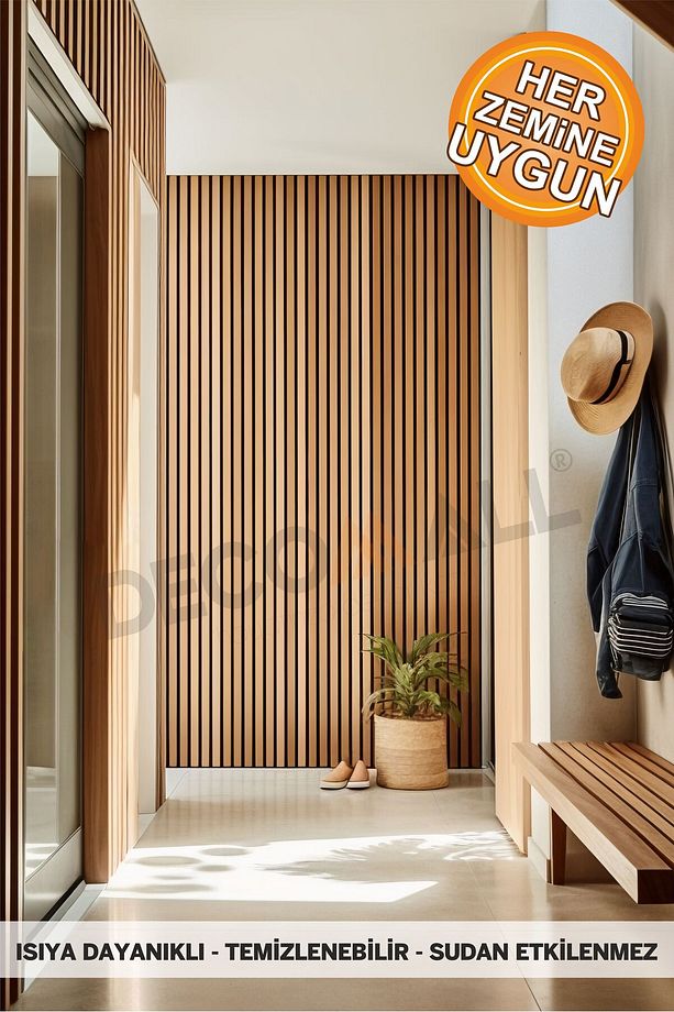 Code133 KENDİNDEN YAPIŞKANLI DUVAR KAPLAMA AHŞAP ÇİTA GÖRÜNÜMLÜ FOLYO İSKANDİNAV PANEL (100X300cm) - 1