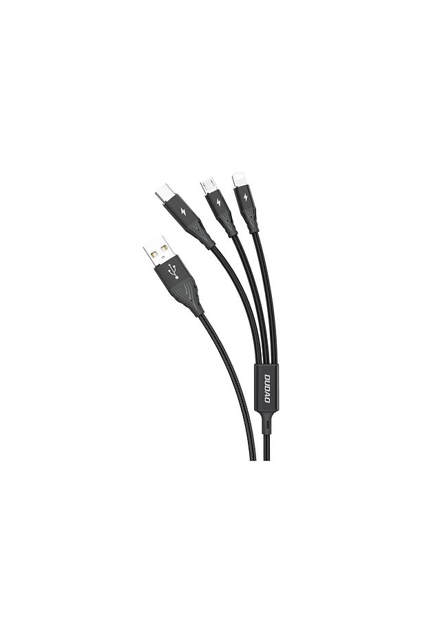 L8 Plus - Örgülü 3'ü 1 Arada 5a Süper Hızlı Şarj Kablosu Lightning, Micro Usb Ve Type-c Data 1.5m - 2