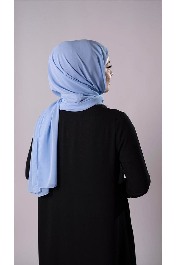Bebe Mavisi Pratik Hazır Geçmeli Şal Şifon Kumaş Hijab Bone 3009_11 - 6