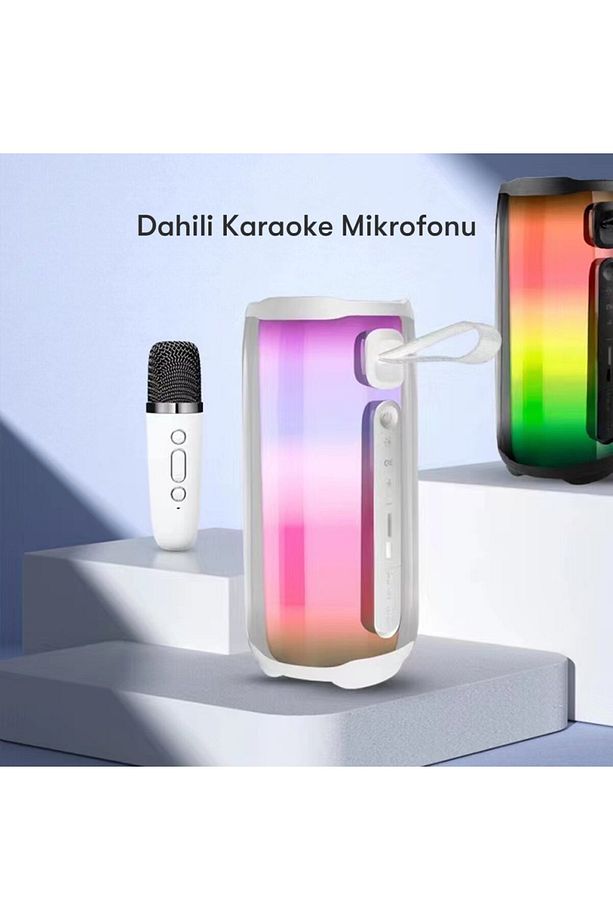 Mikrofonlu Hoparlör Ses Bombası 360°Ledli Dekoratif Gece Lambası Pluse 5 - 2