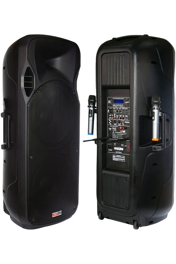 LS-P1515 Mikrofonlu Şarjlı Taşınabilir Portatif Kule Ses Sistemi Seti 2x15 İnç 1700W Yüksek Kalite - 4