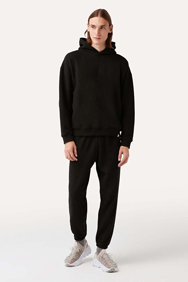 Basic Super Soft Hoodie - Siyah - 4