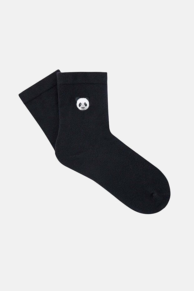 Panda Bambu Çorap - Siyah - 1
