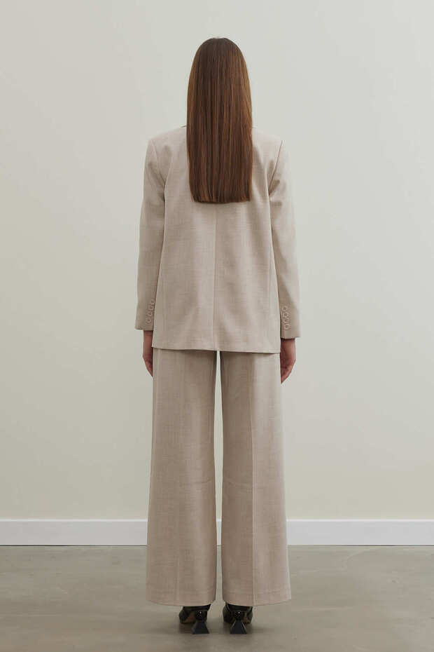 Çift Düğmeli Ceket - Bej - 5