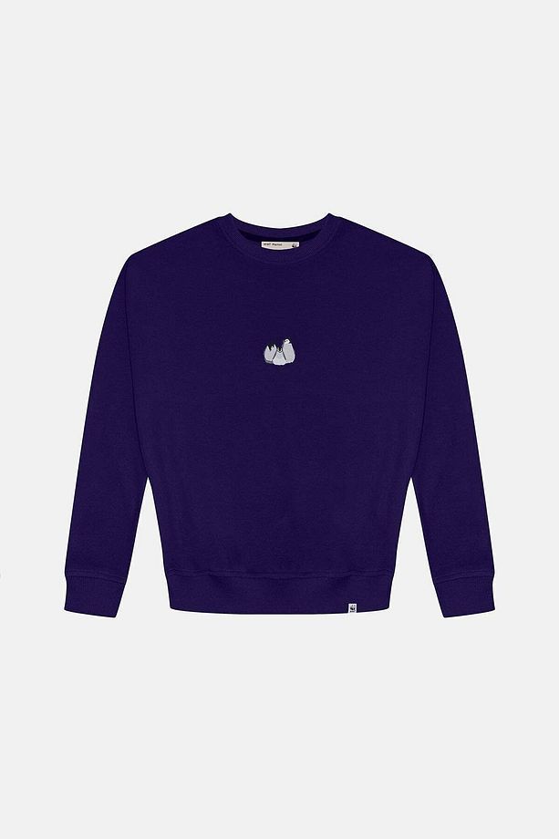 Yavru İmparator Penguen Super Soft Oversize Sweatshirt - Mor - 1