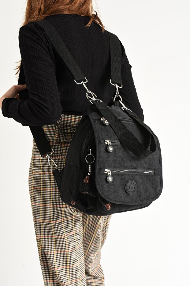 Ultra Light Women's Backpack and Handbag Black (Model: 571-5A)