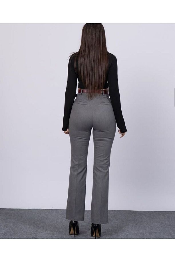Boru Paça Kemerli Smart Pantolon - 3