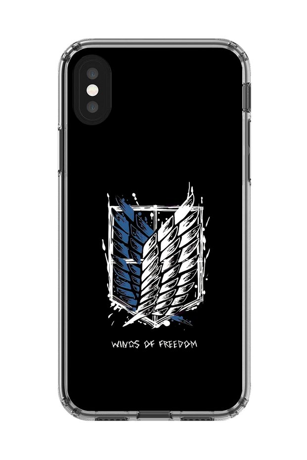 حافظة شفافة متوافقة مع هاتف iPhone XS بتصميم Attack on Titan 1