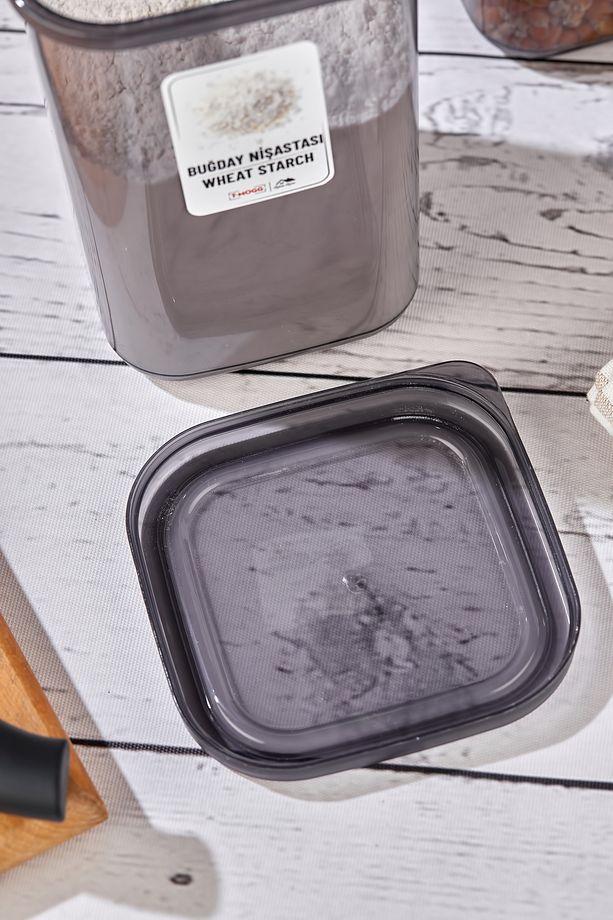 24'lü 48 Parça Big Mega Kare Erzak ve Bakliyat Saklama Kabı Seti 8x(0,50 LT-1,10 LT-1,70 LT)Etiketli - 7