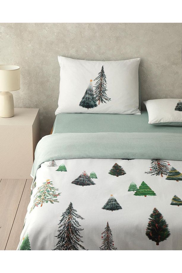 Pine Serenity Dijital Baskılı Soft Cotton Çift Kişilik Nevresim Takımı Yeşil - 5
