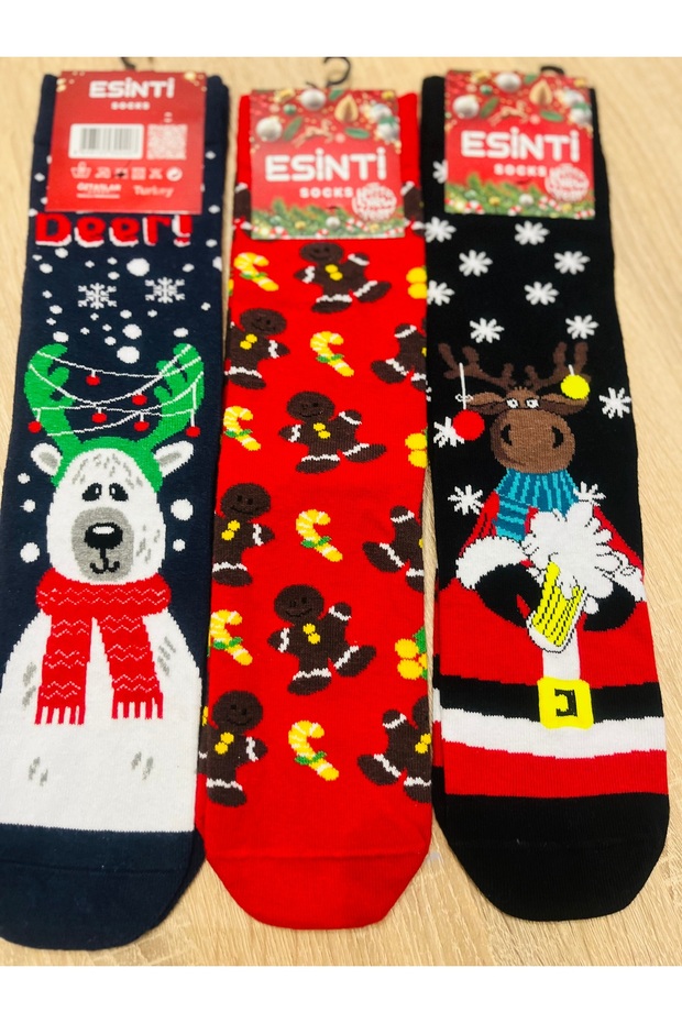 Yılbaşı 3 lü çorap seti - 1