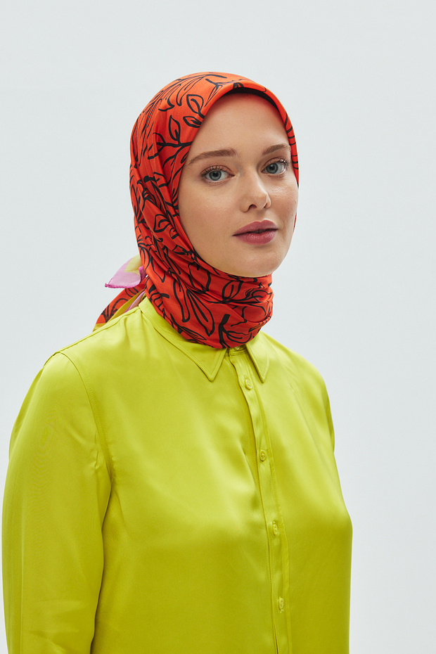 وشاح قطني ناعم (نمط فرع) - 4