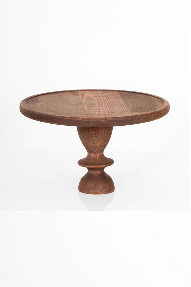 Natural Wooden Cake Stand, Wooden Footed Cake Stand, Serving Tray, Cheese Board 28 cm