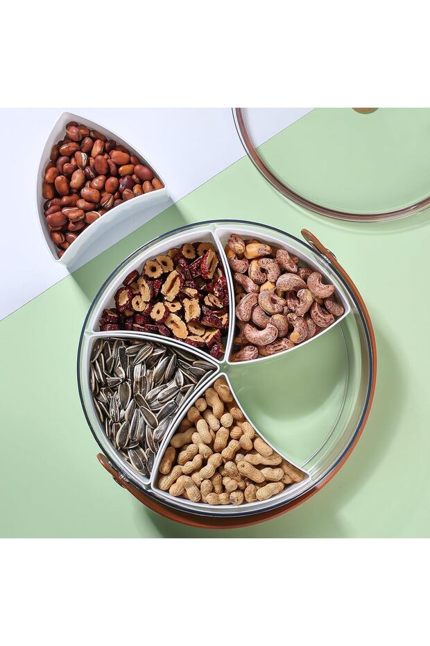 Snack Storage Box with Handle - Multipurpose Food Storage Containers 5 Compartments Food Storage Containers - 5