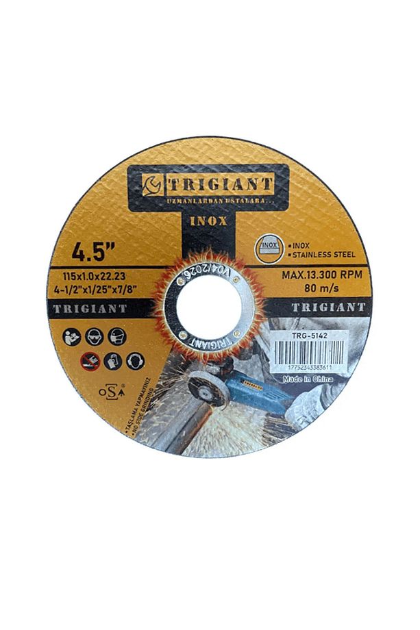 Trigian Inox Metal Kesici Disk 115x1.0x22.23- 1 Adet - 1