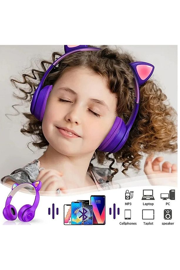 Maxron P47m Renkli Kedicik Katlanabilir Bluetooth Kulaklık - 3