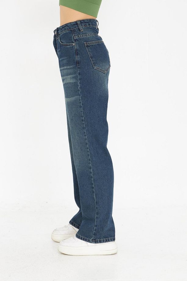 Straight Gölge Yıkamalı Kot Pantolon TİNT KAHVE - 5