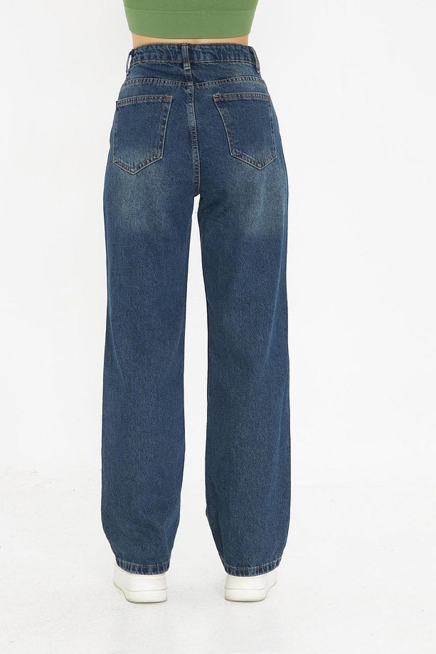 Straight Gölge Yıkamalı Kot Pantolon TİNT KAHVE - 6