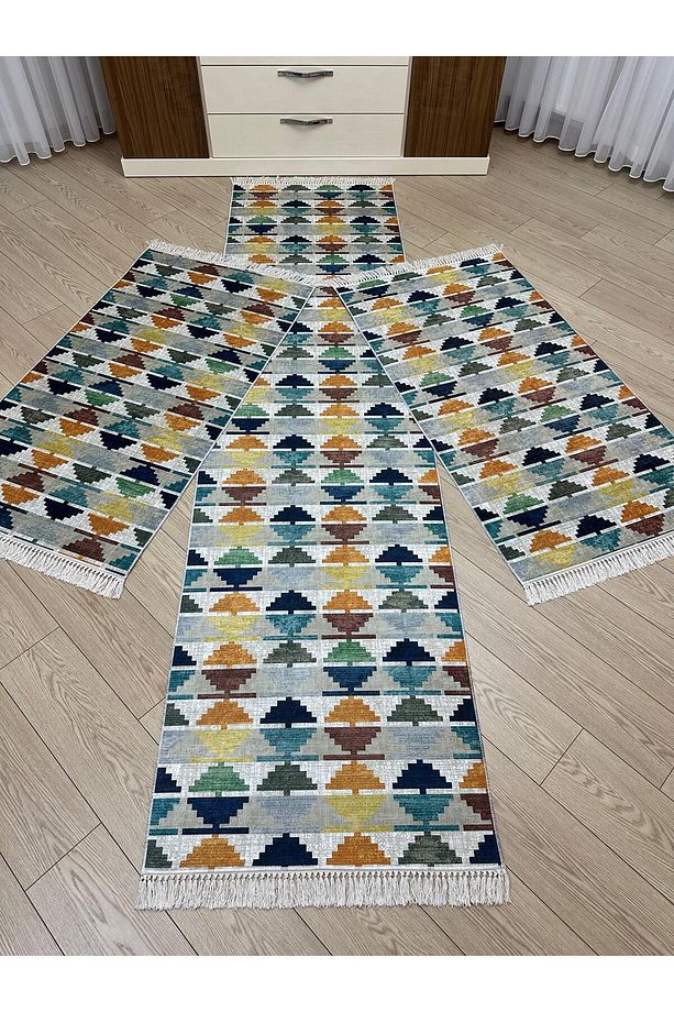 Yatak Odası Halısı Seti 3 'lü Yatak Odası Halı Takımı 2 Adet 80x150 1 Adet 80x300 Cm Halı Seti - 1