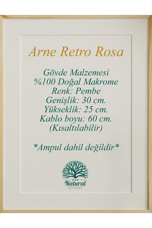 Arne'R Pembe Avize, Salon avize, Yatak odası avize, Çocuk odası avize, Bohem avize - 2