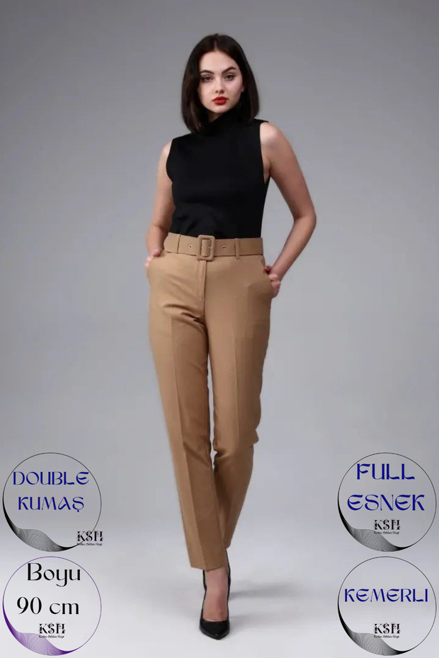 Double Pocket Full Stretch Full Fit Beltless Premium Fabric Carrot Pants Pan010