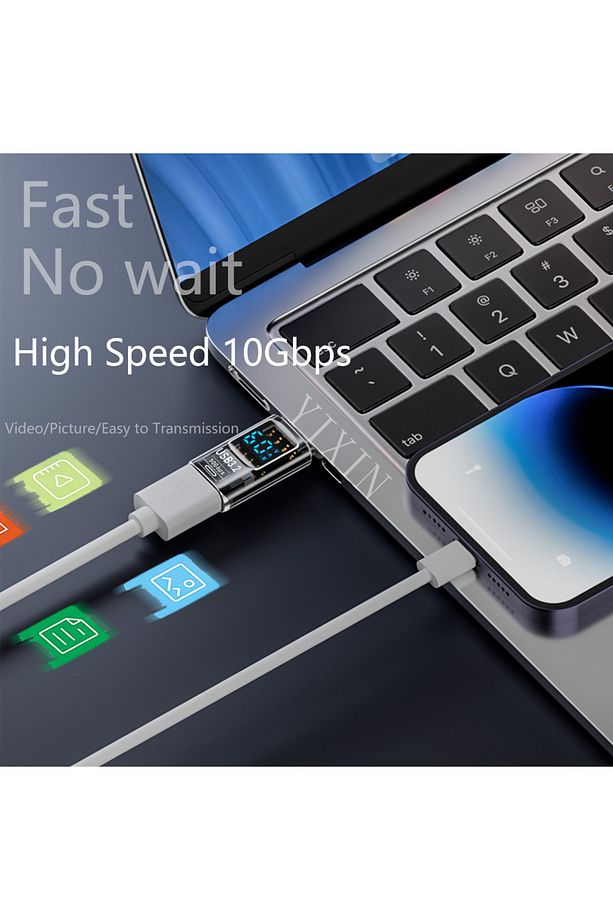 Revolution USB 3.2  to Type C Dönüştürücü 60W 10Gbps Veri Transferi Dijital Ekran OTGGF - 3