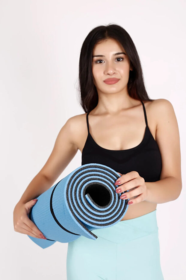 10 mm Black Blue Double Sided Pilates Mat Yoga & Camping Mat