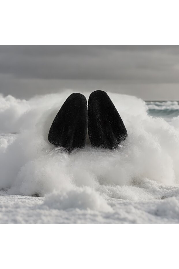 KADİFE MODEL SİYAH KÜPE - 1