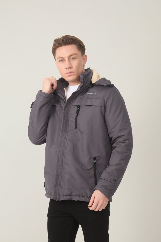 Water and Wind Resistant Removable Hooded Men's Jacket