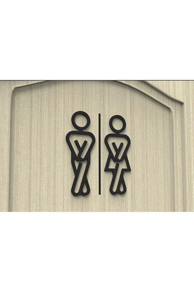 Wc Tuvalet Tabelası  Bay Takım 2 Adet Kapı Yönlendirme Levhası PLASTİK - 1