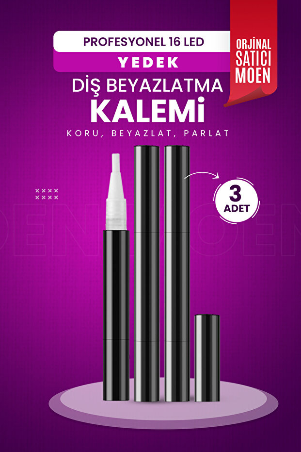 Yedek 3 Adet Diş Beyazlatma Fırçası (16X Led ) - 1