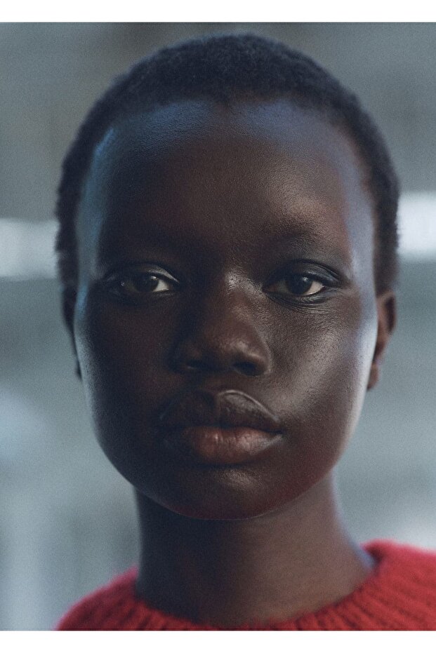 Kalın triko çizgili kazak - 6