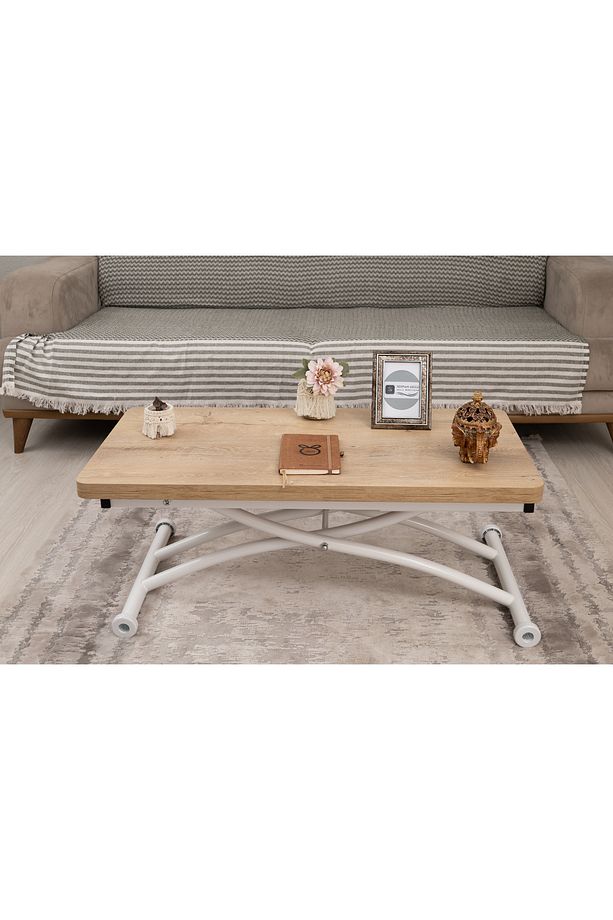 Mini Juppo Üst Tabla Mdf Velimeşe Oval Köşe Alt Ayak Beyaz Dışa Kıvrım - 4