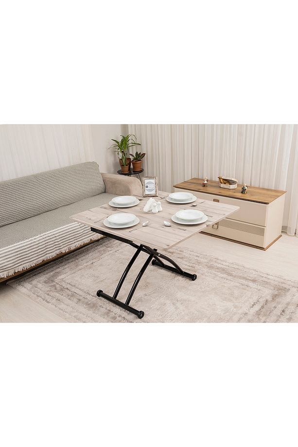 Mini Juppo Üst Tabla Mdf Floransa Oval Köşe Alt Ayak Siyah Dışa Kıvrım - 3