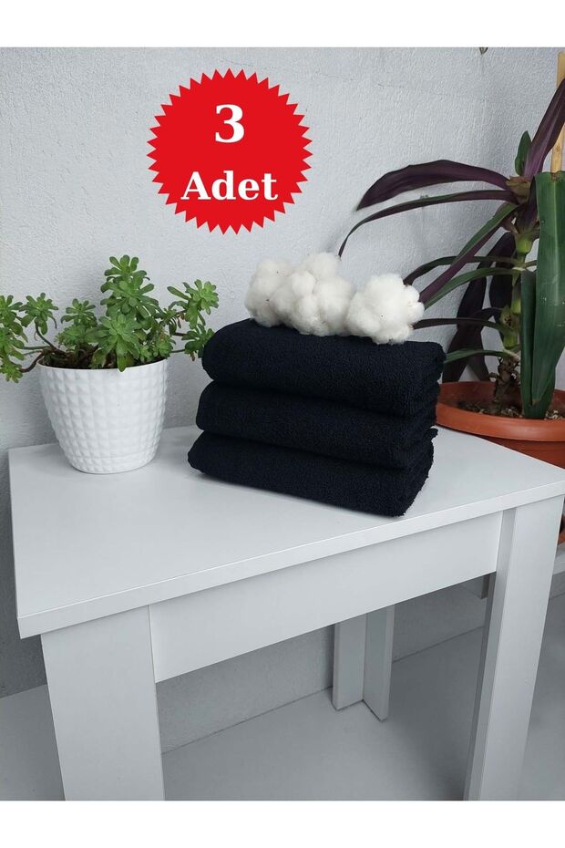 Black Hairdresser Towel Set of 3 50X90 cm | Barber Towel Athlete Towel Head Towel | Quick Dry