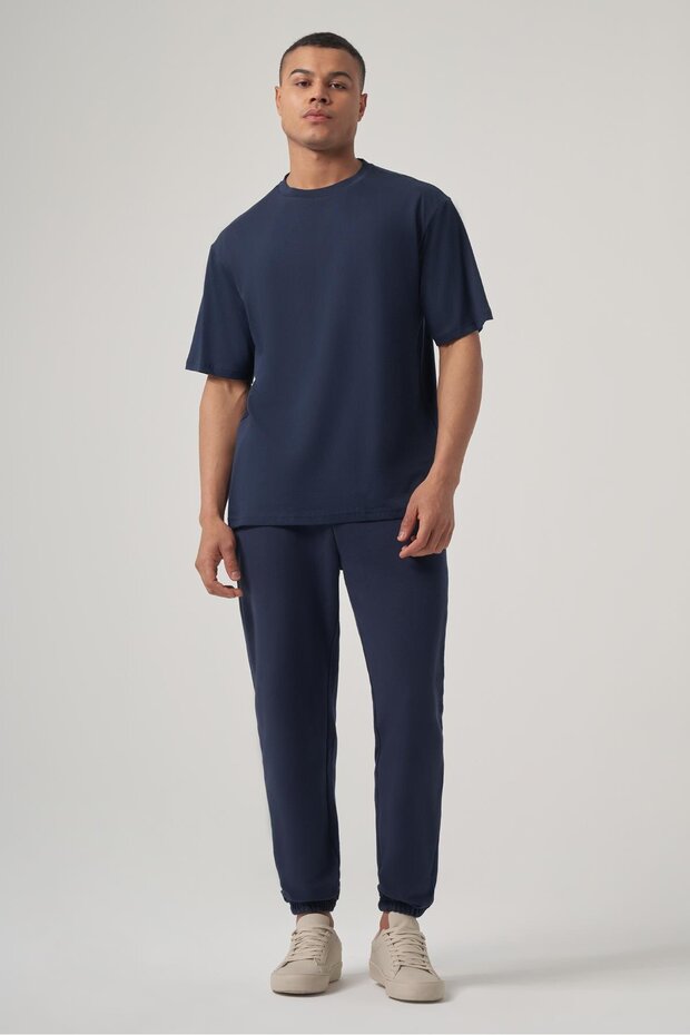 JULES lacivert oversize basic tişört - 3