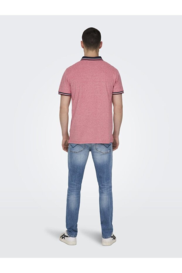 Onsfletcher Life Slim Ss Polo Noos 22024827   Racing Red - 4