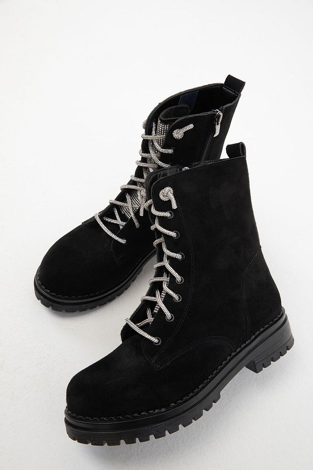 Siyah Süet Kadın Bot & Bootie 20141 - 2