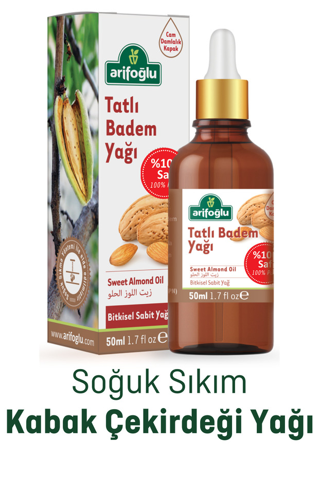 Badem Yağı Tatlı 50ml %100 Saf Tatlı Badem Yağı - 5
