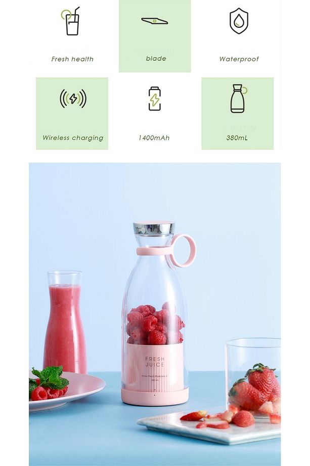 Taşınabilir Blender Taşınabilir Mini Hızlı Blender 350ml Meyve Sıkacağı Kup - MLA8827-9841 - 4