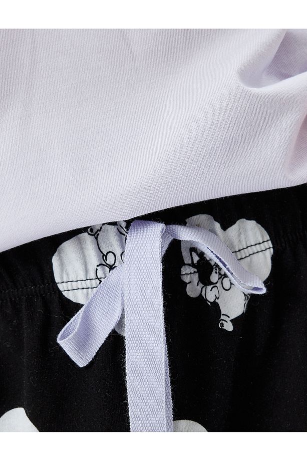 Pamuklu Kalpli Köpek Grafik Baskılı Pijama Takımı - 6