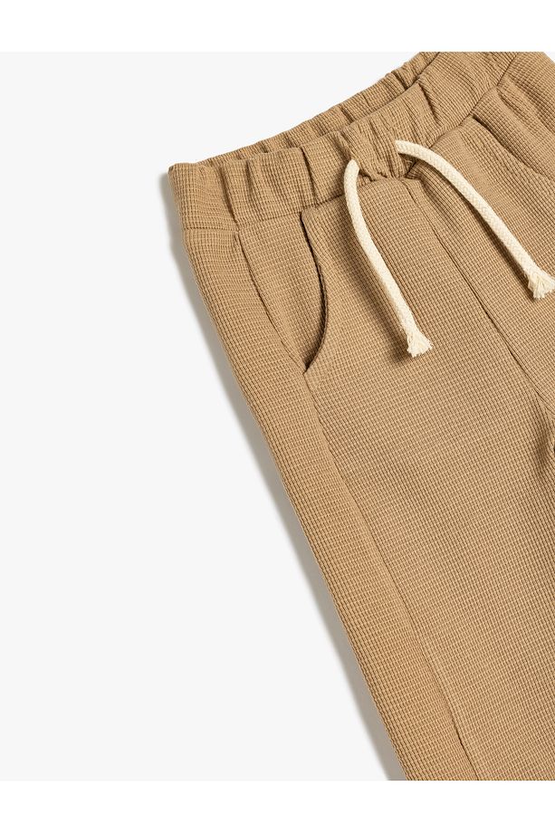 Pamuklu Beli Bağcıklı Jogger Pantolon - 3
