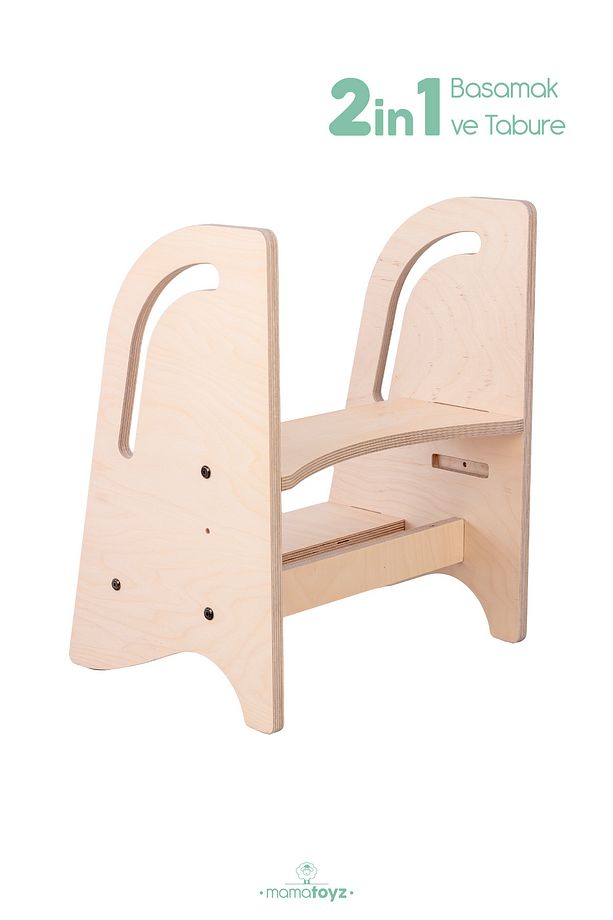 Küçük Öğrenme Kulesi Stepın High - Natural - Banyo Yükseltme Ve Tuvalet Wc Eğitimi Basamağı - 3