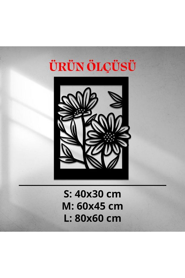 Işıklı Çerçeveli Çiçekler Dekoratif Tablo Balkon Duvar Dekorlu Gece Lambası - 7