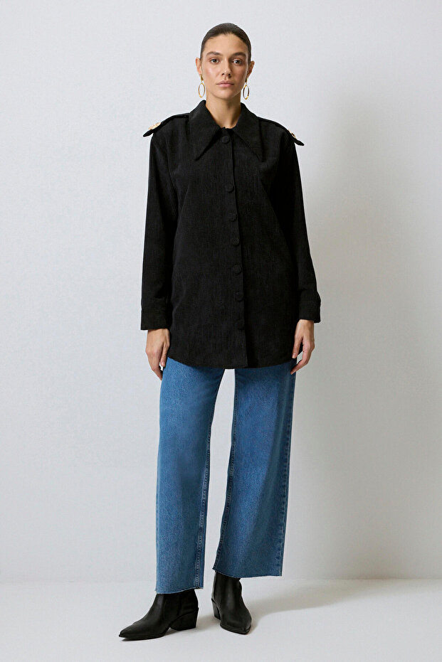 APOLETTA RÉSZLETES CSÍKOS VELVET ING - 1