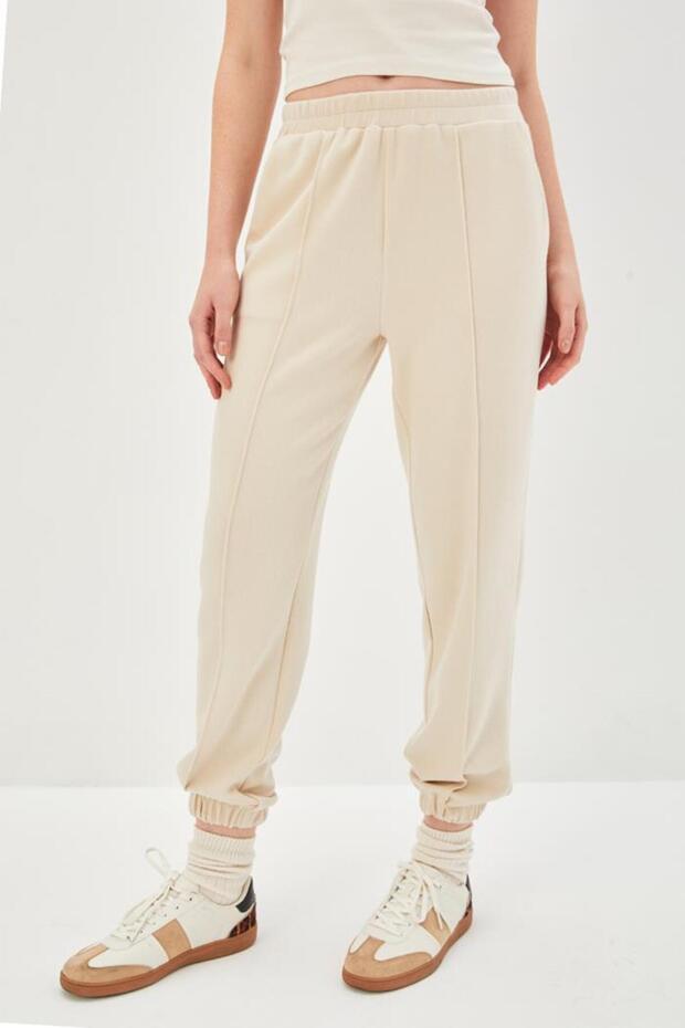 Jogger Comfortable Fit Knitted Trousers with Elastic Waist and Legs