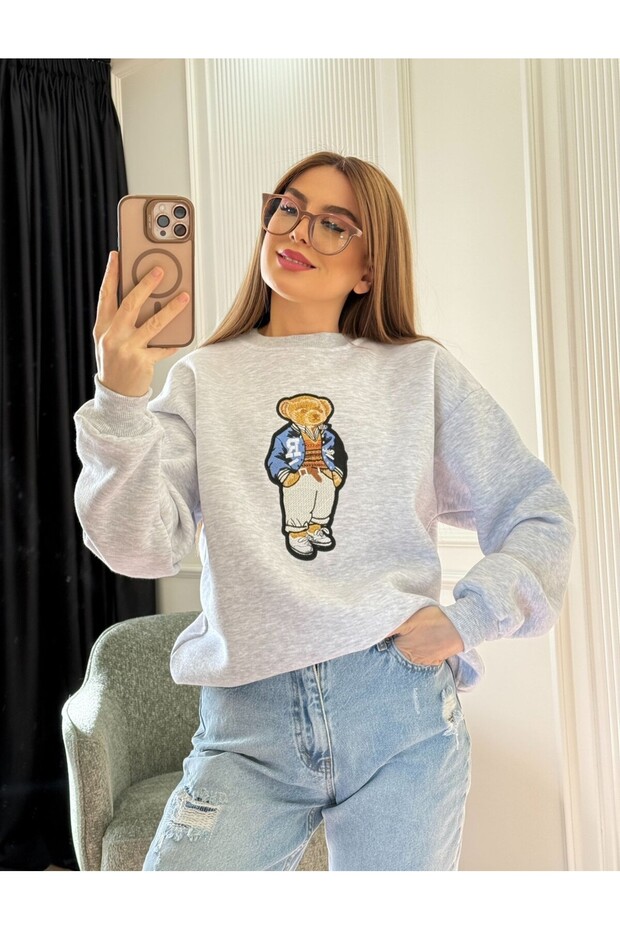 Nakış Detay Swetshirt - 3