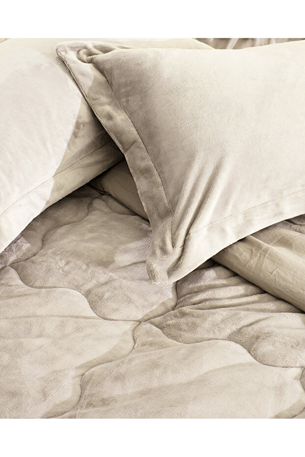 Kaira Tek Kişilik Comforter Set - Bej - 8